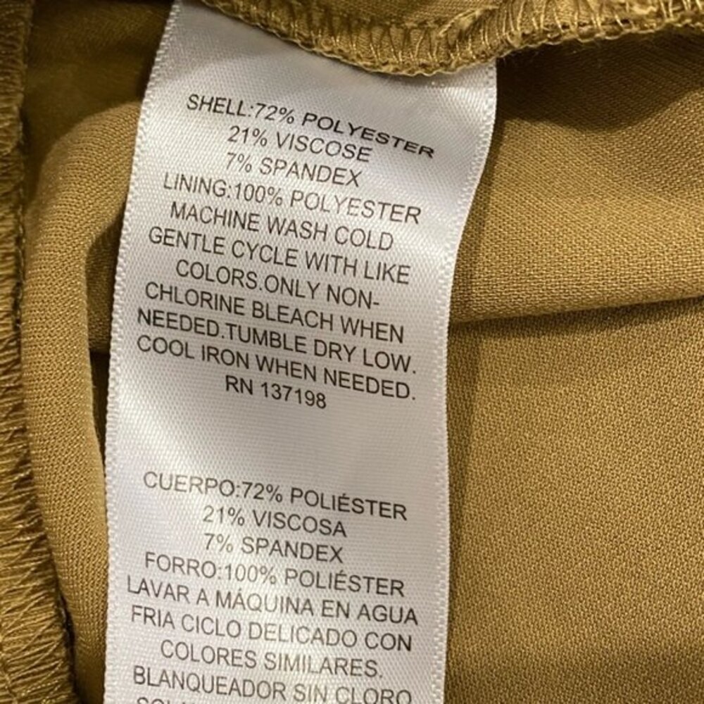 Danielle Bernstein Dark Tan Front Zip High Waist Casual Biker Shorts NWT 12 - Picture 4 of 6